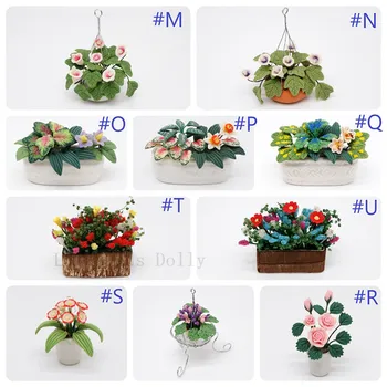 1:12 Evcilik Minyatür Çiçek Saksı Yeşil Bitki Pot Bebek Evi Mobilya Ev Dekor Simülasyon Saksı Bitkileri