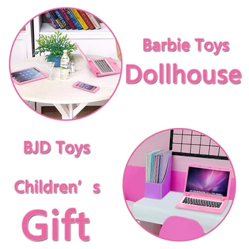 1:12 Minyatür Aksesuarları Dollhouse Oyuncak Simülasyon Dizüstü Telefon Ipad Fit Barbie, BJD, Blythe Bebek Çocuk Hediye Kız DIY Oyuncak