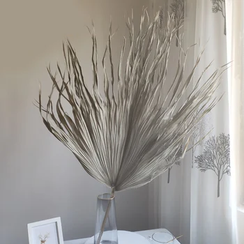 1 ADET DIY Bitki Palmiye Yaprakları Kuru Çiçekler İçin Parti Sanat Duvar Asılı Düğün Dekorasyon Doğal Kurutulmuş Palmiye Fan Yaprak Ev Odası dekor
