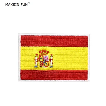 1 ADET İspanya Bayrağı Yama Demir Vatansever Kol Bandı Tamir Yeniden Etiket Askeri Rozeti Ordu Takım Elbise DIY Aksesuar