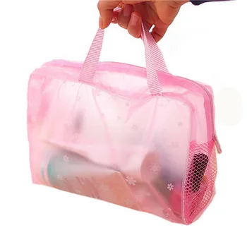 1 Adet PVC Şeffaf Kozmetik Çantası Şeffaf Makyaj Çantası Kadınlar için Kız Su Geçirmez Fermuar Güzellik Durumda Seyahat makyaj çantaları Çanta