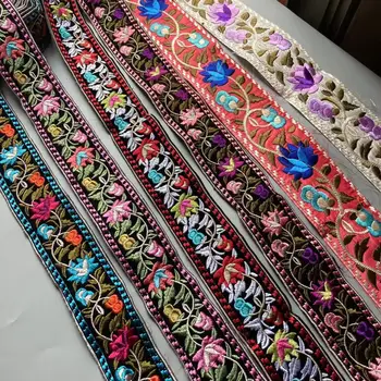 1 Metre Etnik İşlemeli Dantel Trim Çiçek Jakarlı Şerit Konfeksiyon Giyim Çanta Aksesuarları DIY Craft Yapımı Dikiş Kumaş