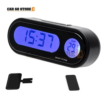 1 Set Araba Dijital Sıcaklık Dashboard Saat Araç Termometre LED saat arka ışık-Destekler 12-Saat / 24-Saat Dönüşüm modu