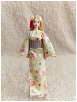 1 Takım=2 ADET Yeni Bebek Giysileri Moda Japon Kimono için Kemer ile Blythe Doll Licca Ob24 1/6 Bebek Aksesuarları