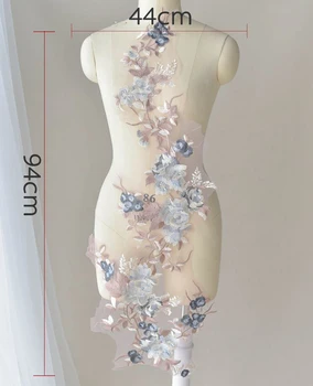 1 Takım Çiçek Nakış Dantel Trim Yama Düğün Elbisesi Giyim Dikmek Çiçek Yamalar Dıy Dantel Kumaşlar Aplike Dantel Kumaş