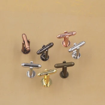 10 adet 10mm 12mm Cabochon Fransız Tarzı Kol Düğmesi Ayarları Boş Yuvarlak Tepsi Cabochon Bankası DİY Giysi Takı Aksesuarları Bulguları