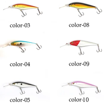 10 adet Balıkçılık cazibesi sert yemler set 10 cm 10g Uzun dil minnow 10 renkler