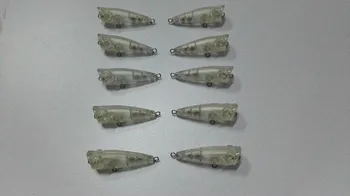 10 adet Boyasız Popper Yemler Balıkçılık Boş Cazibesi Vücut 52mm 3.9 g JS#8057