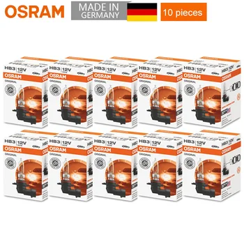 10 adet OSRAM 9005 HB3 12V 60W P20d 3200K Orijinal Çizgi Ampuller Halojen Far Oto Lambaları OEM Kalite abd'de Yapılan Toptan