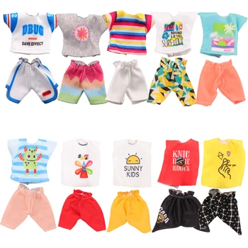 10 takım Moda Chelsea oyuncak bebek giysileri Erkek Bebek 5.5 inç Üstleri Pantolon ile 16cm Bebek Giysileri Çocuk Oyuncak Bebek Aksesuarları doğum günü hediyesi