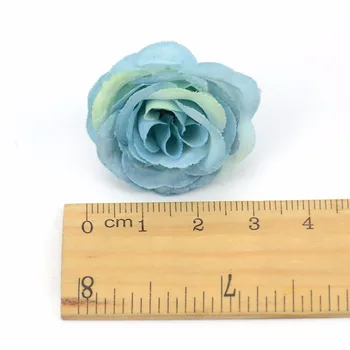100 adet 2.5 cm Mini İpek Gül yapay çiçek Kafaları Düğün Parti Dekorasyon İçin El Yapımı Çelenk Zanaat Aksesuarları Sahte Çiçekler