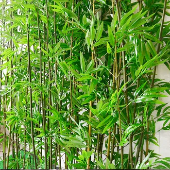 100 adet Yapay Bambu Ağacı Yaprakları Şube Bitki Duvar Arka Plan Düğün Ev Otel Ofis Bar Dekoratif