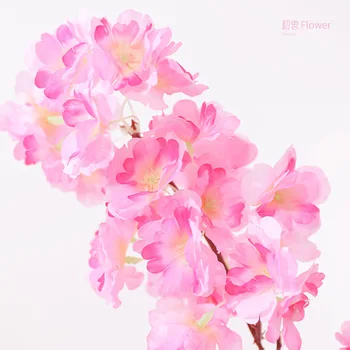 100 cm Sahte Kiraz Çiçeği Flore Dalları ipek çiçek Ağacı Bitkiler yapay çiçekler Düğün Zemin Duvar Parti Ev Dekorasyon