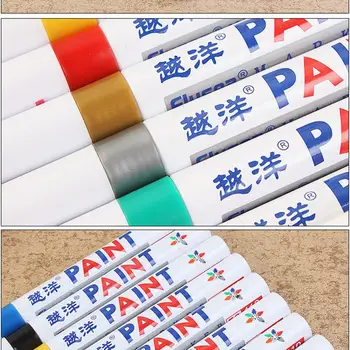 12 Renk Seti Su Geçirmez araç lastiği lastik sırtı Metal Kalıcı boya kalemi Kalem Graffti Yağlı işaretleyici kalem Kırtasiye Malzemeleri