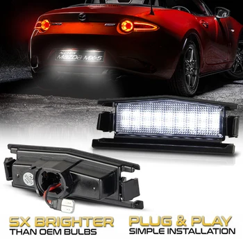 2 Adet 12V LED Numarası Plaka İşık Lambaları Mazda 2 İçin Mx - 5 nd Mx5 Miata Roadster MK IV-up 18-SMD Hata Ücretsiz Xenon Beyaz