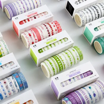 20 adet / paket Çok renkli Washi Bant Scrapbooking Dekoratif Yapışkan Bantlar Kağıt Okul Kırtasiye Sticker