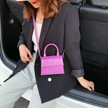 2021 yaz kadın askılı omuz çantası tasarımcı çanta lüks pu deri postacı çantası moda timsah deri kare küçük cüzdan