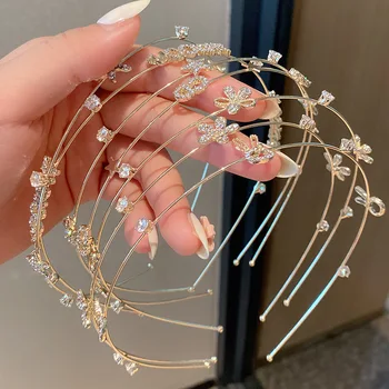 2022 Moda Lüks Aksesuarları Kadınlar Bayanlar Saç Yeni Süper Bling Taklidi Hairband Kafa Bandı Çiçek Harfler İlmek