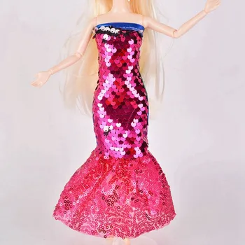 2022 Son Elbise Barbie Rahat moda Giyim El Yapımı Pullu Etek İçin Uygun 30cm Bebek Aksesuarları Dıy Hediye (ücretsiz Topuklu)