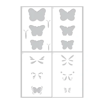 2022 Yeni Katmanlı Kelebek Stencil Scrapbooking Kağıt Yapımı Bahar Dekorasyon Arka Plan Çerçeveleri Kart Craft Yok Ölür Pullar