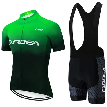 2023 Tur Bisiklet ORBEA ORCA Turuncu Bisiklet Jersey Maillot şort takımı Erkekler MTB 20D Ropa Ciclismo Bisiklet Tshirt Giyim
