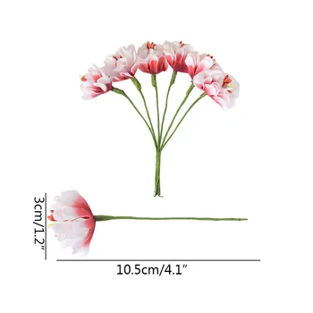 24/72 adet Mini yapay çiçek İpek Erik Çiçeği Buket Ev Düğün Parti Dekorasyon DIY Gelin Bilek Çiçek Hediye Kutuları Dekor