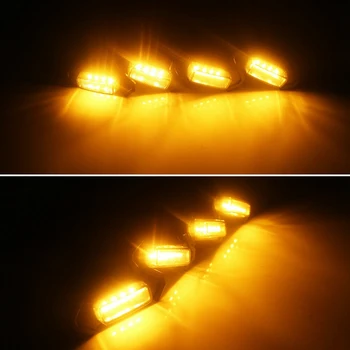2X [Tak & çalıştır ] araba LED ön ızgara füme Amber ışık gündüz farları lamba için evrensel pikap SUV kamyon