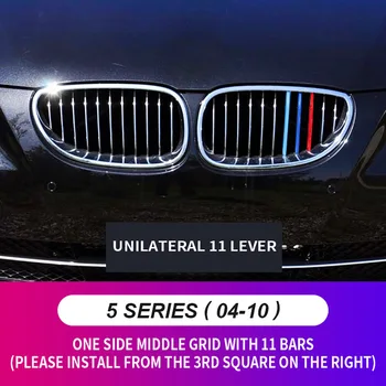 3 adet Araba Ön Izgara Ekler Düzeltir Şeritler 3 Tri M Renk Spor Toka ızgara kapağı Klip BMW 5 Serisi İçin E60 E61 M5 2004-2010
