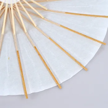30 adet Çapı 60cm Çin kraft el işi kağıdı Şemsiye Düğün Fotoğraf Aksesuarı Parti Dekor Beyaz Kağıt Uzun saplı Şemsiye