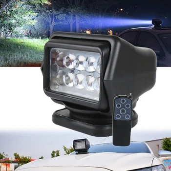 360 Derece Uzaktan kumanda 7 inç LED projektör 50W döndür spot ışık kamyon Off-Road SUV tekne deniz sürüş ışık