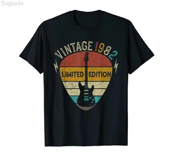 40 Yıl Vintage 1982 Sınırlı Sayıda 80s Retro doğum günü hediyesi T-Shirt %100 % Pamuklu T Shirt Erkek Kadın Unisex Tees Tops