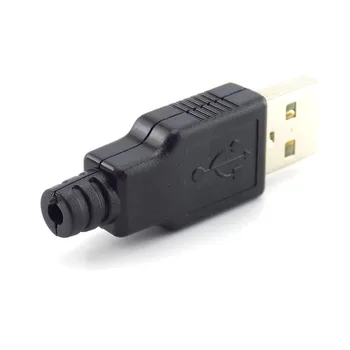 5/10 adet 4 Pin USB 2.0 Tip A Erkek Soket fiş konnektörü adaptörü İle Siyah Plastik Kapak Lehim Tipi DIY Bağlayıcı L19