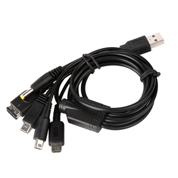5 in1 USB şarj aleti şarj kablosu Kabloları Nintendo Yeni 3DS(XL/LL) 2DS DSi (XL / LL) GBA SP için/Wii U için Sony PSP 1000/2000/3000