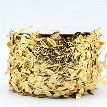 5 M Altın/Gümüş İpek Doğa Yapay Yaprak Yapraklar Asma Düğün Kutusu Dekorasyon Yeşillik El Yapımı Scrapbooking Craft Çelenk