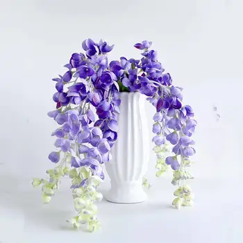 55 cm 3 Kafaları yapay wisteria çiçek fasulye çiçek rattan düğün masa ev rattan ipek çiçek parti dekorasyon