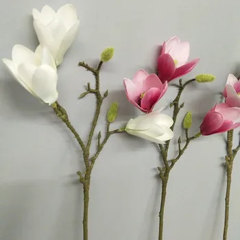 58 CM Yapay Manolya Çiçek Şube Düğün Bitkiler DIY Çiçek Düzenleme Malzeme Otel Parti Yeni Yıl Ev Deco Fotoğraf sahne