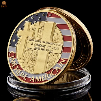5P WW II 70th Yıldönümü Normandiya İniş Savaş ABD Askeri Altın Mücadelesi Coin Koleksiyonu Dekorasyon Hatıra Rozeti Hediyeler