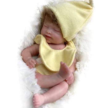 6 İnç Sanatçı Boyalı Mini Bebe Reborn Tam Katı Silikon Yeniden Doğmuş Bebek El Yapımı Yeniden Doğmuş Bebek Bebek Muñecas Reborn De Silicona