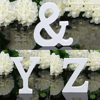 6cm 1 adet Ahşap Harfler Beyaz Alfabe Duvar Asılı Düğün Doğum Günü Partisi Ev Dekorasyonu Mektup Dekorasyon büyük harfler