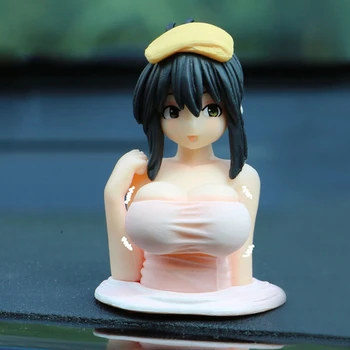 6cm Anime Araba Dekorasyon Göğüs Sallayarak Kanako Aksiyon Figürü Seksi Kız PVC Koleksiyon Model Bebekler Oyuncaklar Hediyeler için