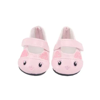 7cm Bebek Ayakkabıları Pembe Kitty Yay kanvas ayakkabılar Sneakers Fit 18 İnç amerikan oyuncak bebek ve 43cm Bebek Yeni Doğan oyuncak bebek giysileri Kız Aksesuarları