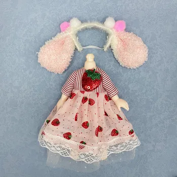 8 Puan Bjd Giydirme Sevimli günlük giysi Lolita Etek Aksesuarları Kız Giyinmek Oyuncaklar 16cm Ob11 oyuncak bebek giysileri Çocuk doğum günü hediyesi