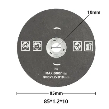 85mm Kesme Diskleri 85x10 / 15mm Dairesel Reçine taşlama tekerleği Testere Bıçakları Metal Kesme İçin Fiber Kesme Diski Aşındırıcı Aletler