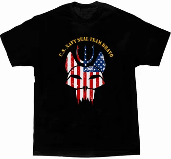 ABD Donanma Seal Team Yıldız ve Çizgili Bayrak Bravo Takım Logosu T-Shirt. Premium Pamuk Kısa Kollu O-Boyun Erkek T Shirt Yeni S-3XL