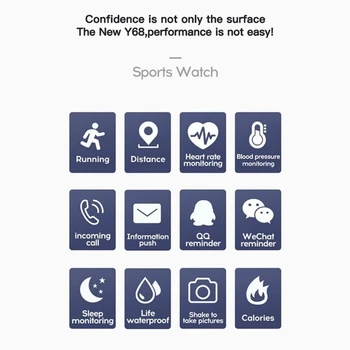 Akıllı Saatler 2022 Y68 Erkekler Kadınlar Akıllı izle Kalp Hızı Adım Spor İzleme Spor Bilezik Apple Android Akıllı izle