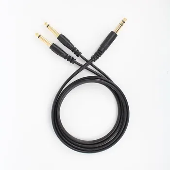 Altın kaplama Ses Kablosu ses dağıtıcı kablosu 6.35 Erkek Stereo 2 6.5 Mono Güç deşarj Gitar Bir-iki Ses Adaptörü 1.5 m
