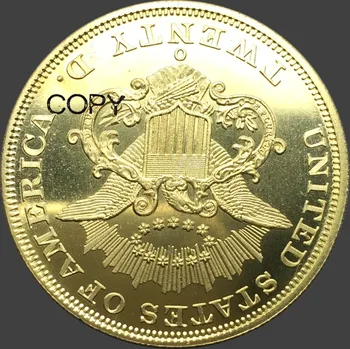 Amerika Birleşik Devletleri 1851 1851 O Liberty Head altın madalyonlar Değeri Yirmi Dolar Pirinç Kopya Para