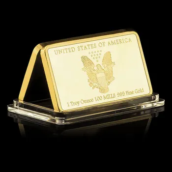Amerika birleşik devletleri Liberty Altın Kaplama Bar Koleksiyonu için özgürlük heykeli hatıra parası Koleksiyon Hediye