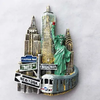 Amerika Birleşik Devletleri New York landmark inşaat turistik hediyelik manyetik çıkartmalar buzdolabı çıkartmalar