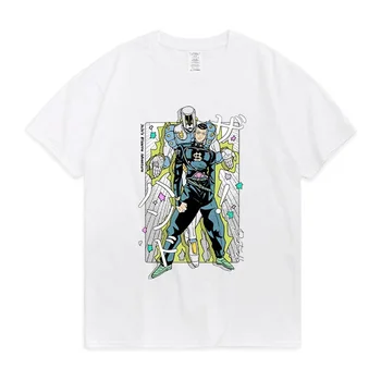 Anime jojo'nun Tuhaf Adventurei Taş Okyanus Nijimura Okuyasu Erkek / Kadın T-shirt Yuvarlak Boyun Kısa Kollu Unisex Streetwear Üst